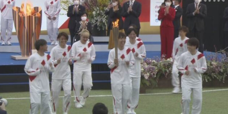 Revezamento da tocha olímpica iniciou nesta quinta-feira em Fukushima. Foto: NHK