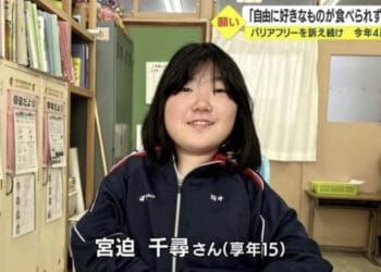 Chihiro Miyasako em entrevista este ano. Reprodução/FNN.