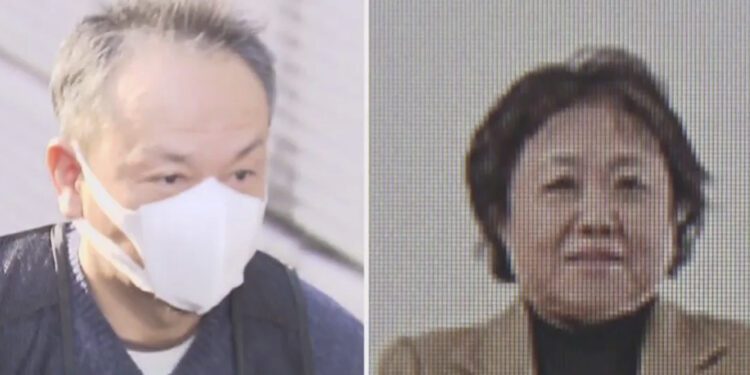 Yoji Shiraishi e Hitomi Ogawa, presos por fazer uma enfermeira pagar milhões em multa por erro de trabalho. Reprodução / FNN.