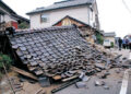Destruição na cidade de Suzu. Reprodução / Hokkoku.