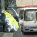 O acidente com caminhão em Numazu. Reprodução / FNN