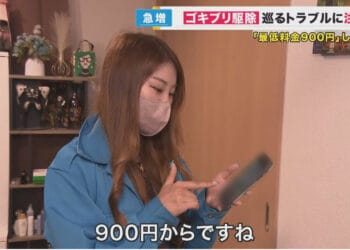 Japonesa que vive em Osaka foi enganada ao tentar se livrar das baratas. Reprodução / FNN.