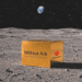Orange box labeled Möbius Ark on a lunar landscape with Earth and stars above.