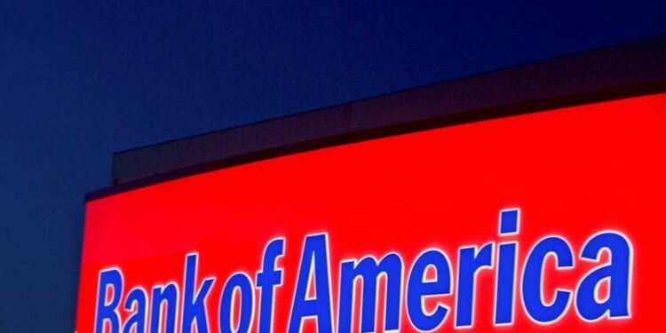Logo do Bank of America fotografado em Charlotte, EUA