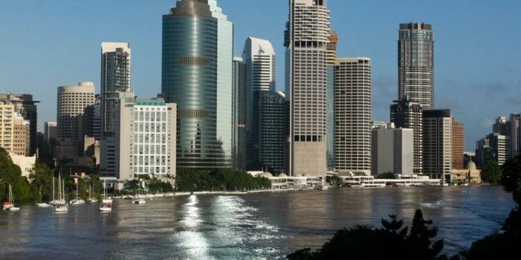 Rio Brisbane, no centro da cidade australiana de Brisbane