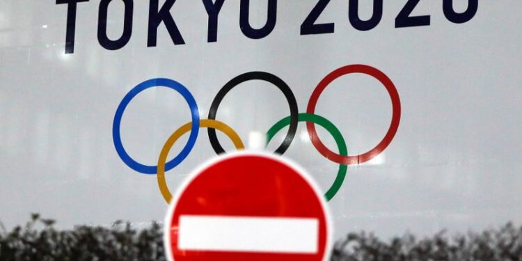 Logo da Olimpíada Tóquio-2020 em Tóquio
