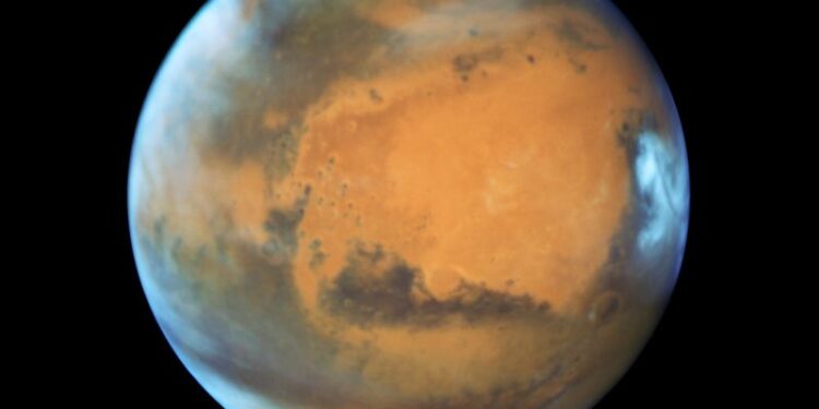 Vista de Marte pelo telescópio Hubble, da Nasa