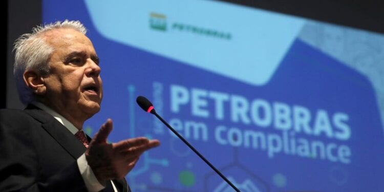 FILE PHOTO: Roberto Castello Branco, CEO of Petroleo Brasileiro S.A. (PETROBRAS), speaks during a compliance event in Rio de Janeiro